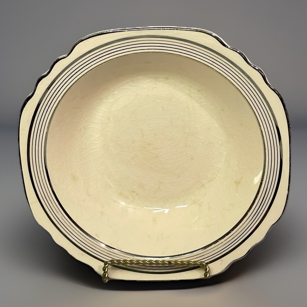 Vintage Limoges Peach Blo‎ Ritz Platinum Salad Bowl Sebring Ohio Scalloped